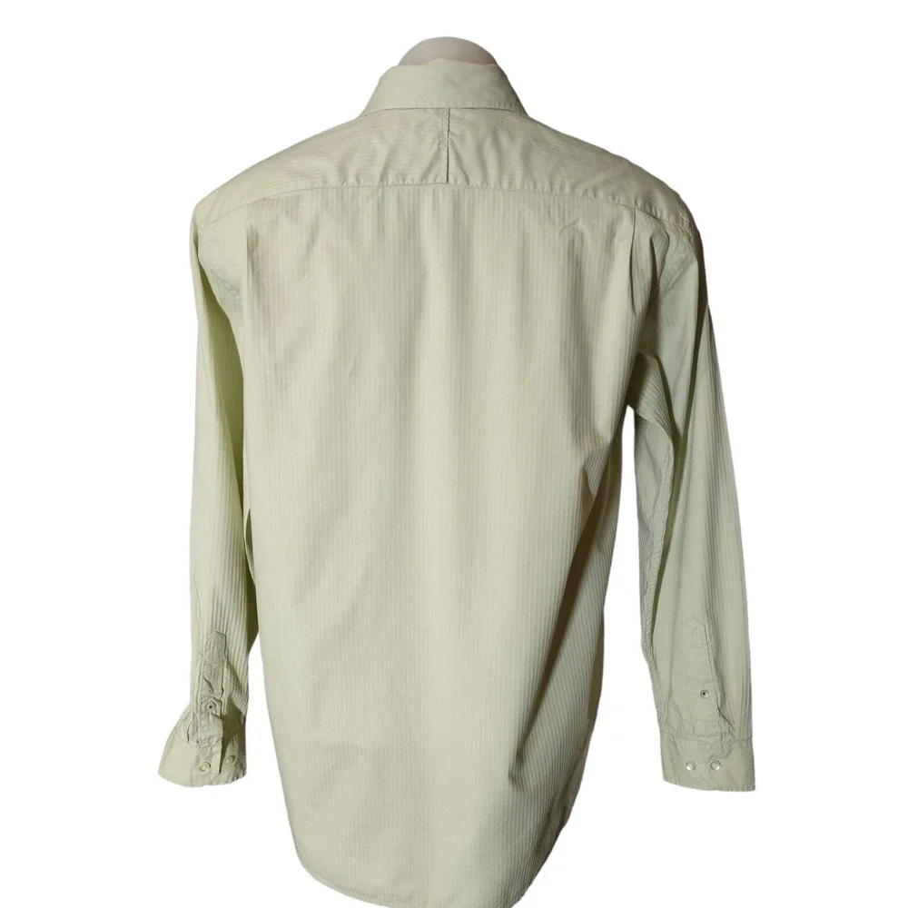 Banana Republic Shirt Mens Large Norm Core Light Green Classic Fit Stripe Office